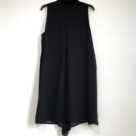 BCBG MAXAZRIA Ashley Ruffle Front V-neck sleeveless Chiffon Pull On Mini Dress - Picture 5 of 16